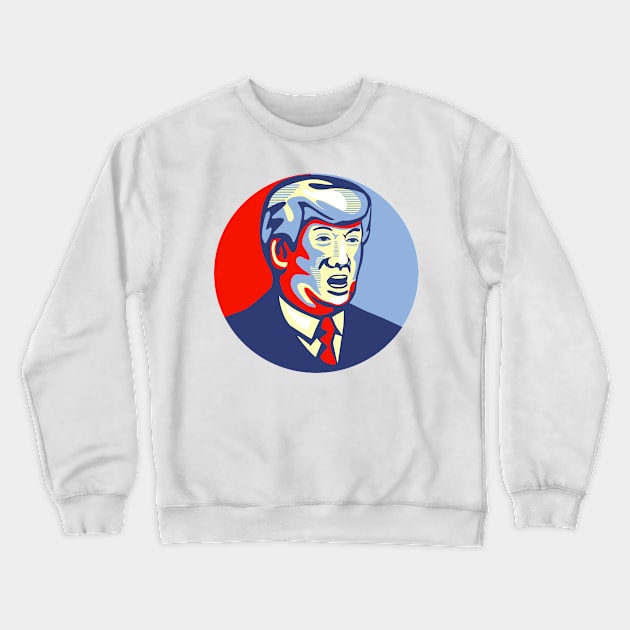 Donald Trump 2016 Republican Candidate Crewneck Sweatshirt by retrovectors